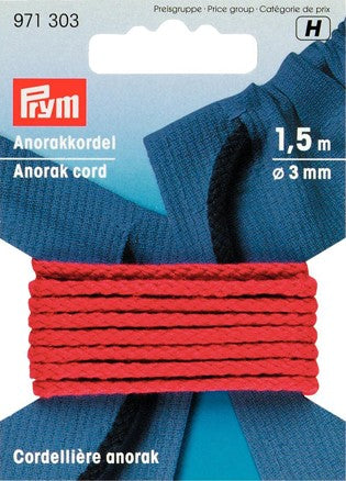 P971303 - Anorak Cord 3mm red x 1.5m