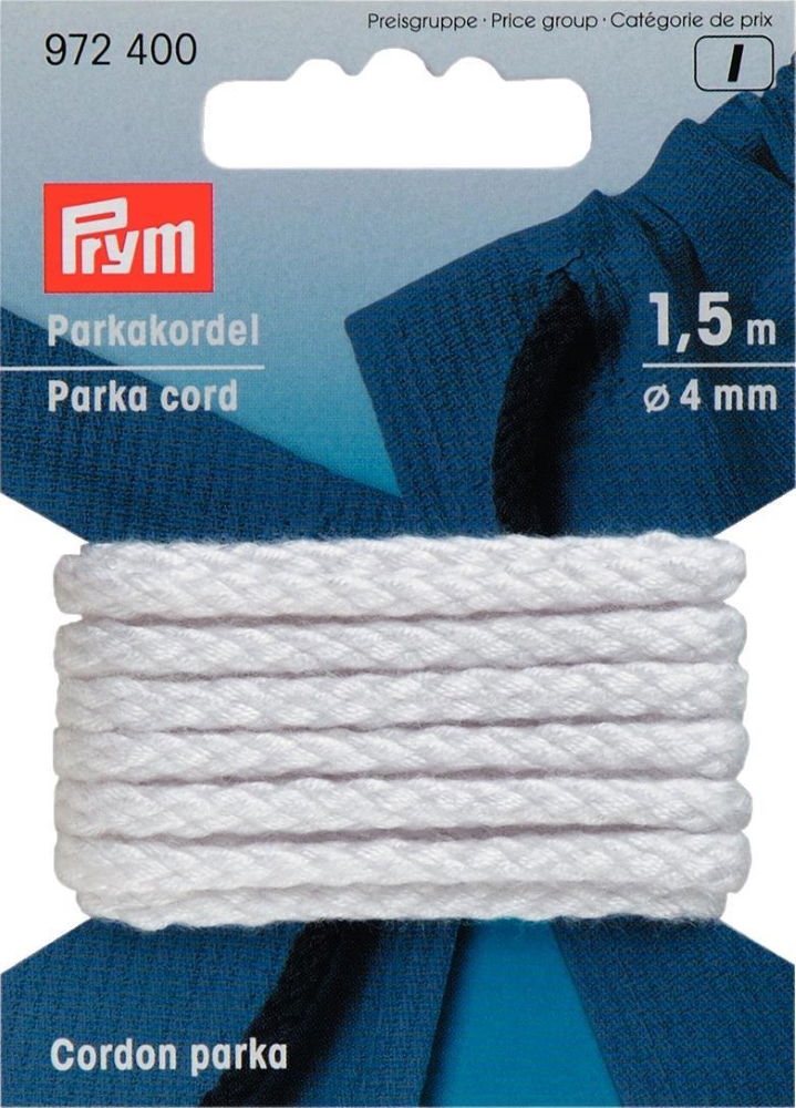 P972400 - Parka Cord 4mm white x 1.5m