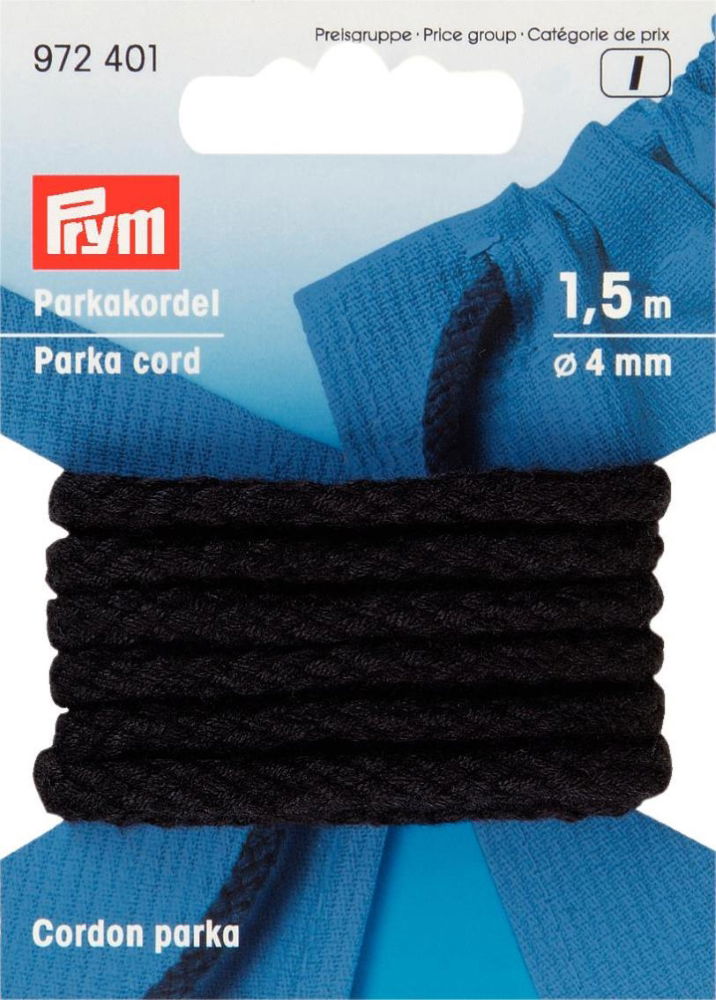 P972401 - Parka Cord 4mm black x 1.5m