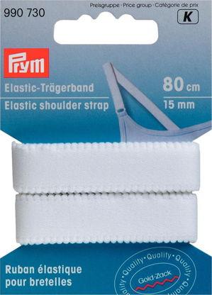 P990730 - Elastic shoulder strap 15mm white x 0.8m