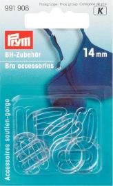 P991908 - Bra accessories plastic 14mm transparent assorted x 10pc