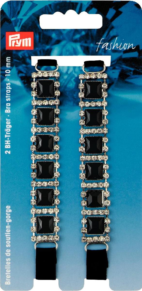 P991935  **Bra straps black rhines/black stone x 2pc