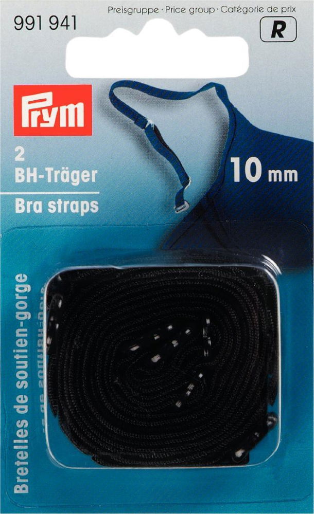 P991941 - Bra straps 10mm black x 2pc