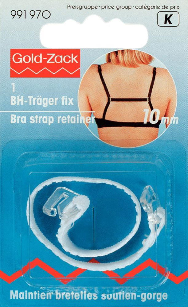 P991970 - Bra strap retainer 10mm white x 1pc