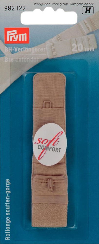 P992122 - Bra extender 20mm 3 x 1 hook flesh x 1pc
