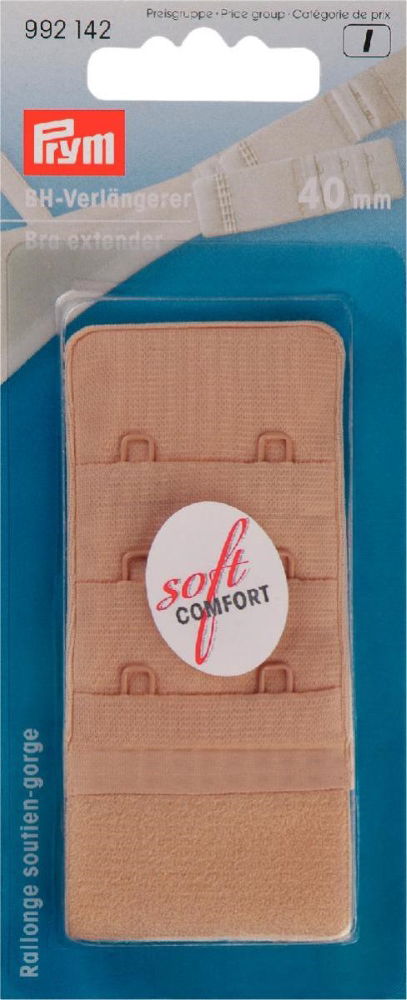 P992142 - Bra extender 40mm 3 x 2 hooks flesh x 1pc