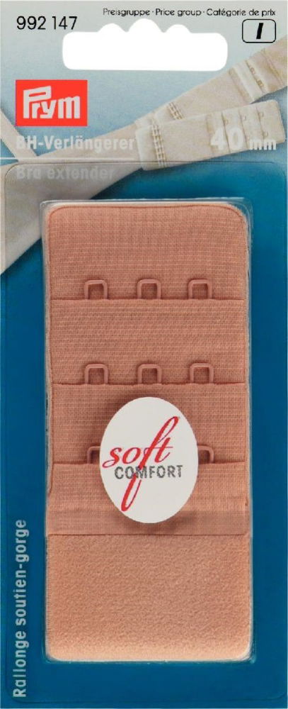P992147 - Bra extender 40mm 3 x 3 hooks flesh x 1pc