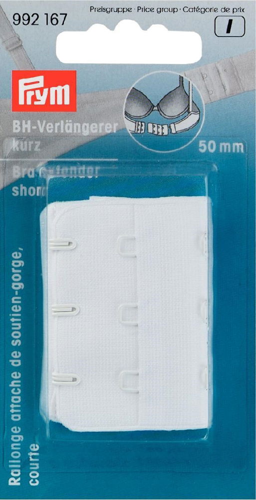 P992167 - Bra extender short 50mm white X 1pc