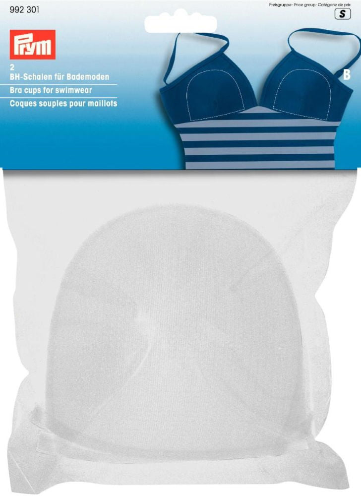 P992301 - Bra cups for swimwear Size B white  100 % Polyester X 2pcs