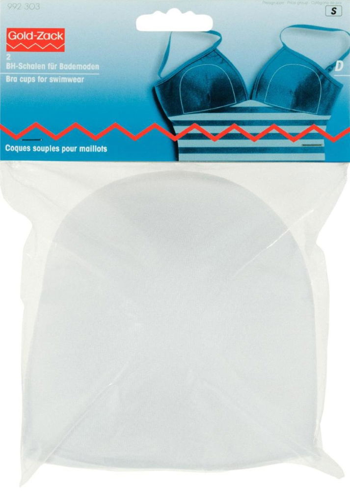 P992303 - Bra cups for swimwear Size D white  100 % Polyester X 2pcs