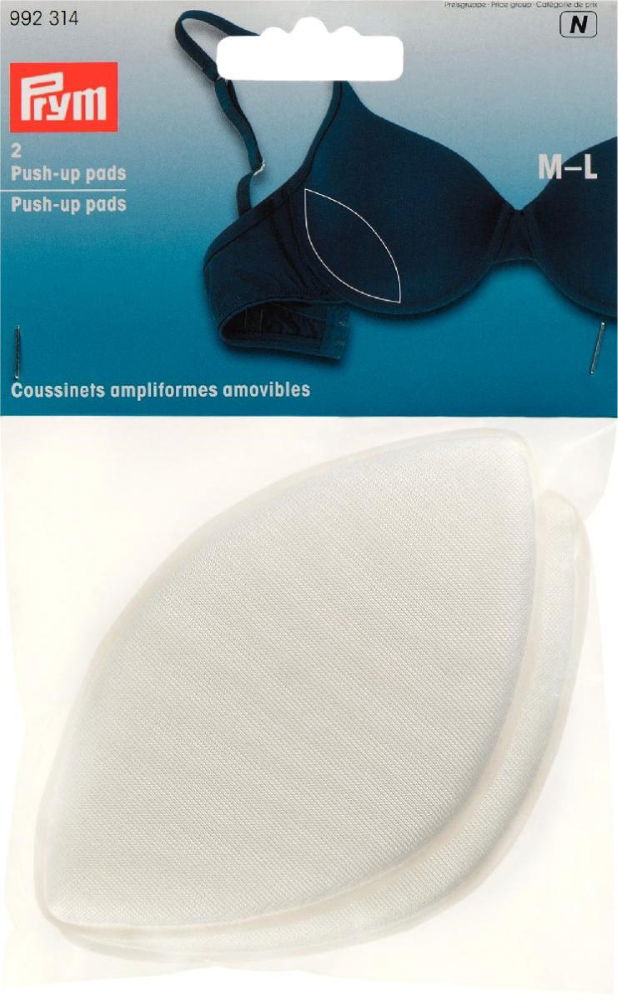 P992314 - Push-up pads  Size M- L white  Covering Material 100 % x 2pcs