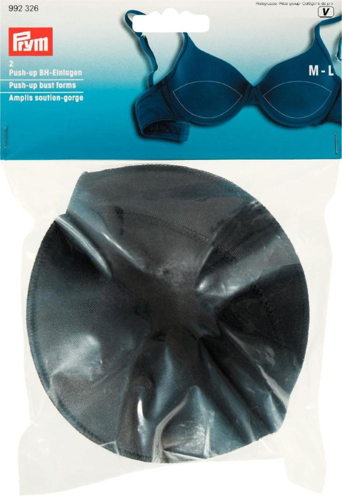 P992326 - Push-up bust forms size M-L black x 2pc