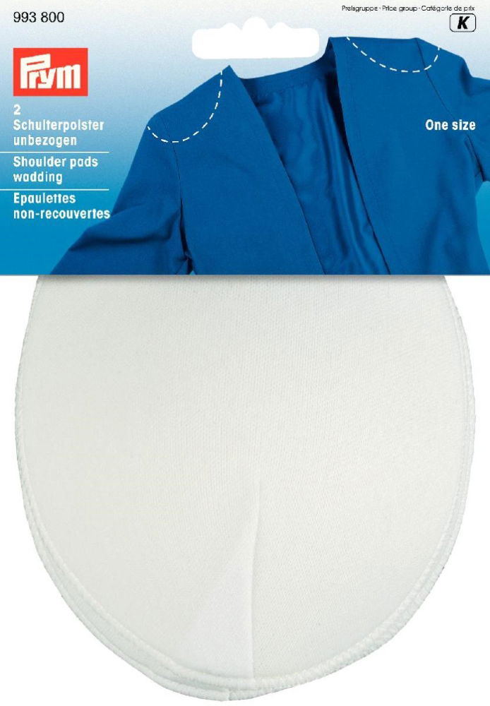 P993800 - Shoulder pads Raglan wadding white 130x190x10mm x 2pc
