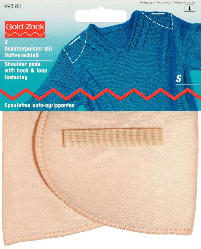 P993811 - SHOULDER PADS SET IN WITH HOOK & LOOP FAST. FLESH S 2pcs