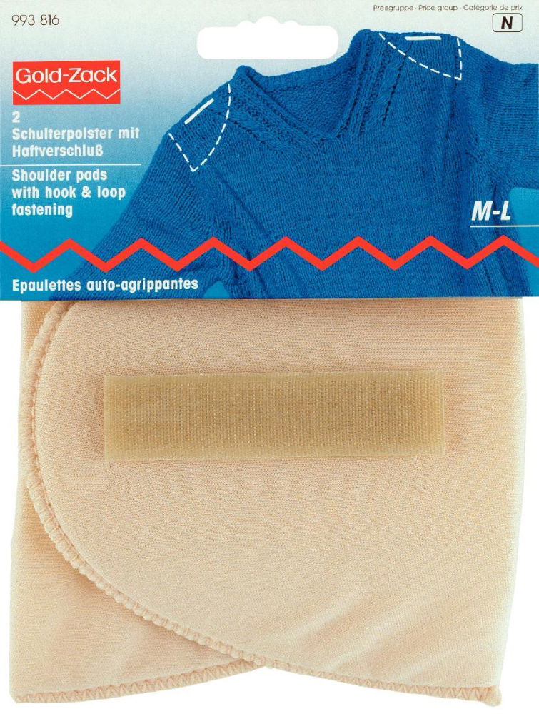 P993816 - Should pads Set-in with hook/loop fastening flesh M-L X 2pc