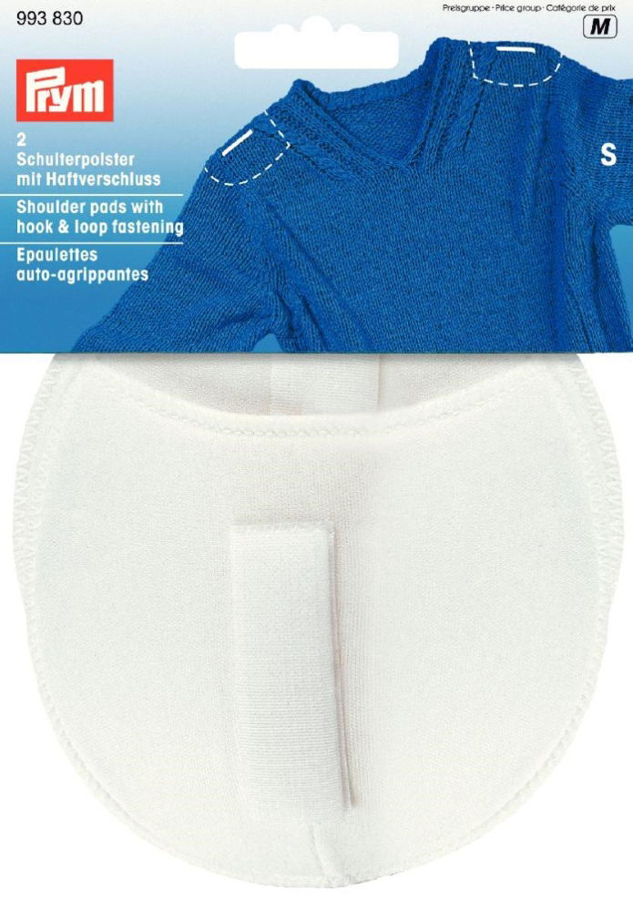 P993830 - Shoulder pads Raglan with hook/loop fastening white S x 2pc