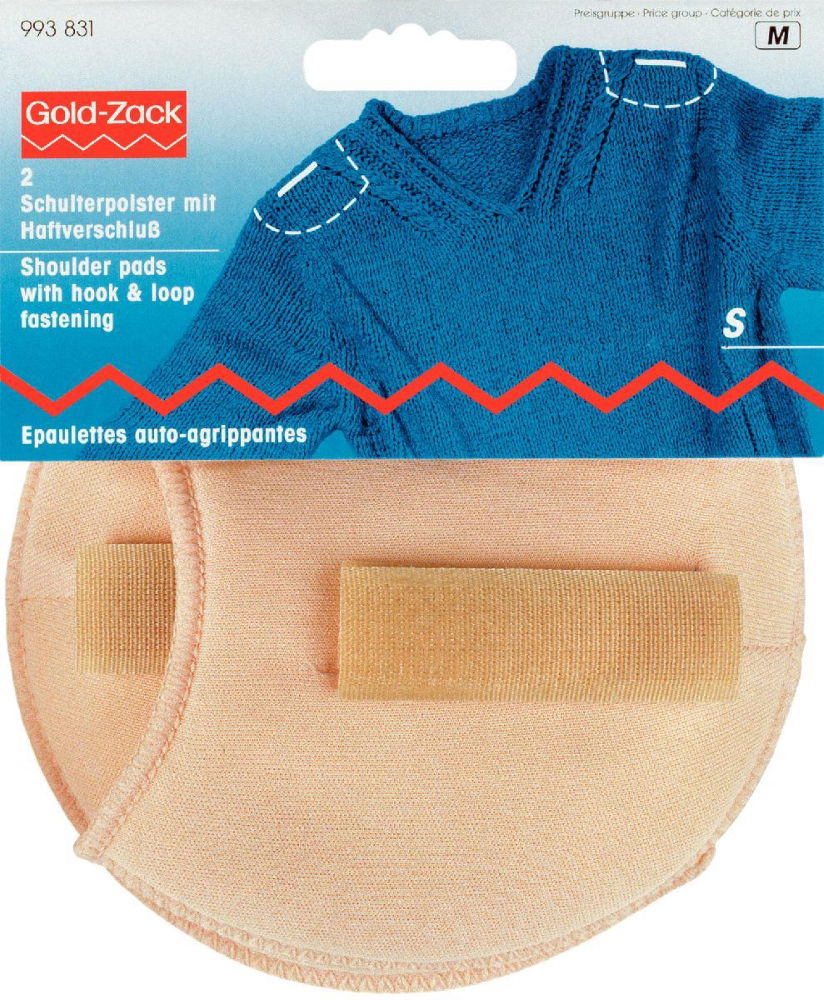 P993831 - Shoulder pads Raglan with hook/ loop fastening flesh S x 2pc