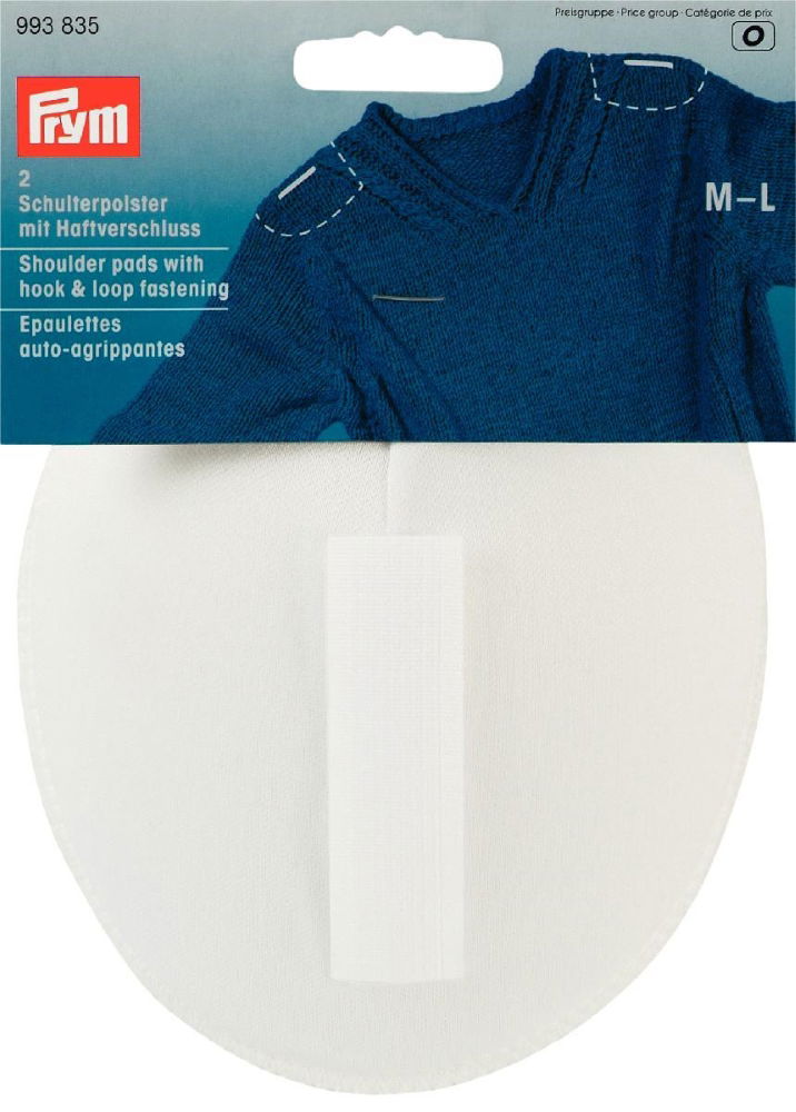 P993835 - Should pad raglan with hook/ loop fastening white M-l x 2pcs