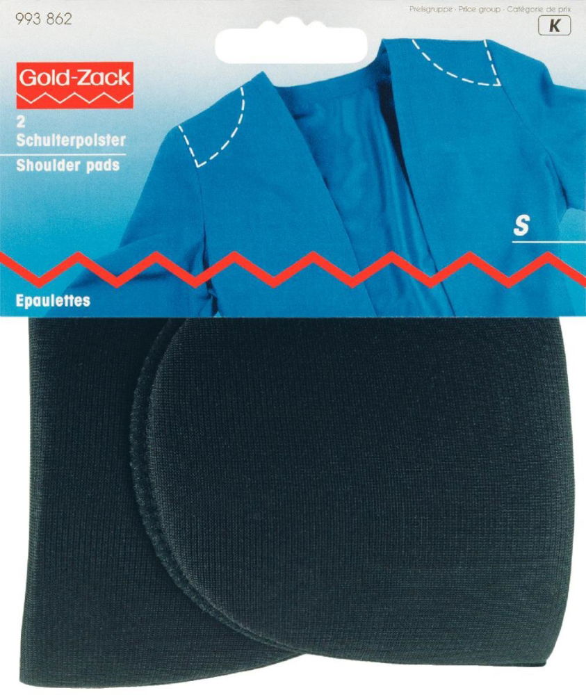 P993862 - Shoulder pads Set-in without hook and loop fastening black S