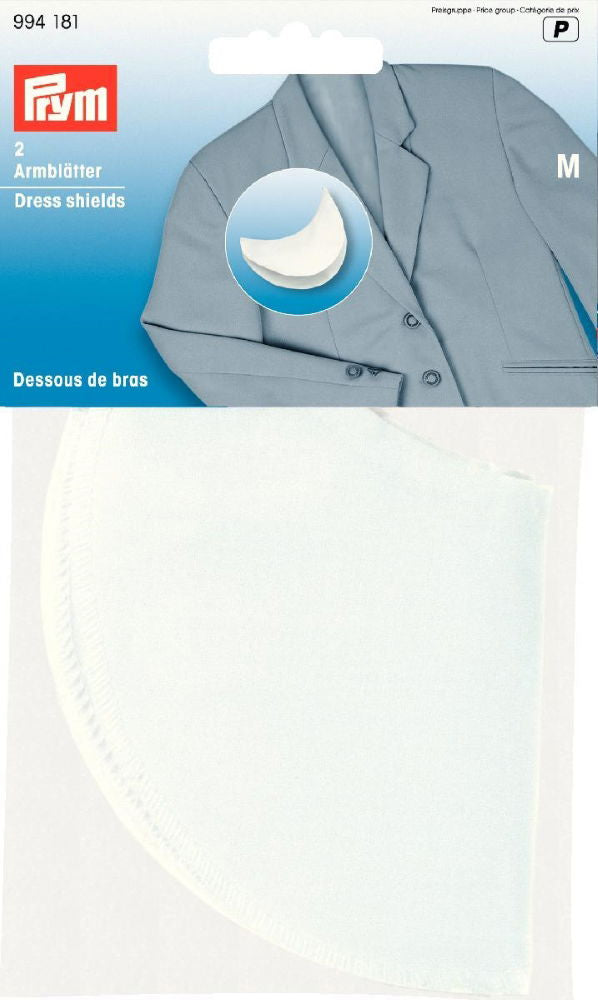 P994181 - Dress Shields Size M white 100 % Cotton x 2pc