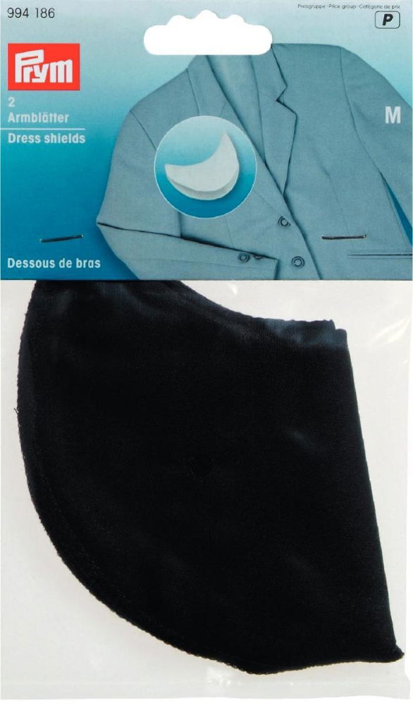 P994186 - Dress Shields Size M black 100 % Cotton x 2pc