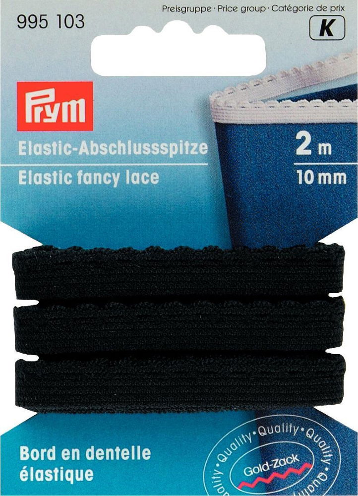 P995103 - Elastic-Fancy Lace 10 mm black x 2m