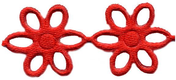 PADC-OR - PADDED TRIM OPEN FLOWER RED