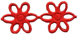 PADC-OR - PADDED TRIM OPEN FLOWER RED