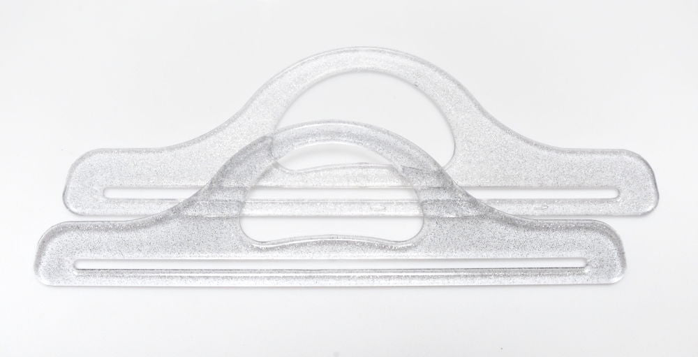 PLS - PL SILVER GLITTER PLASTIC BAG HANDLE(PAIR) 32cm (Elbesee)