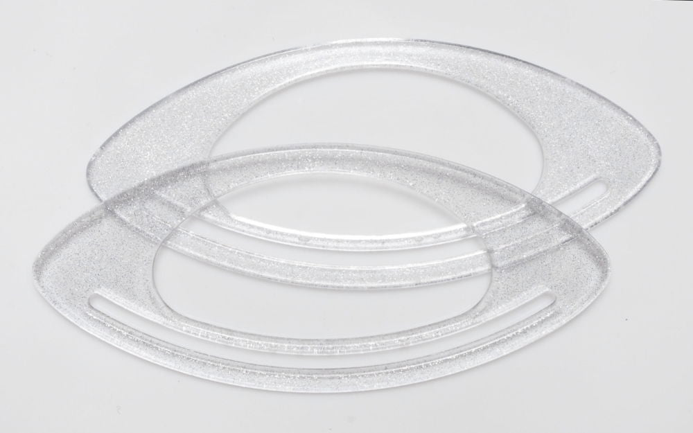 POS - PO SILVER GLITTER PLASTIC BAG HANDLE (PAIR) 24cm (Elbesee)