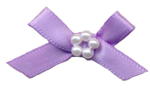 RBP430 - RIBBON BOW WITH PEARLS 430 LT ORCHID