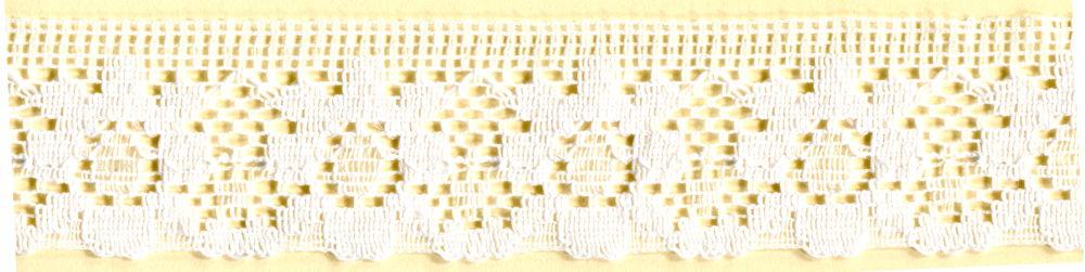 RE42702C - LACE SPOT 25MM (1 INCH) IVORY FLAT **15m REEL**
