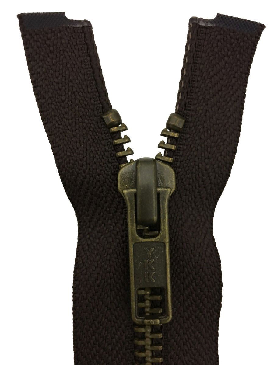 RGKBOR56-26-570 - YKK METAL OPEN END ZIP 26 inch 66 cm 570 MID BROWN