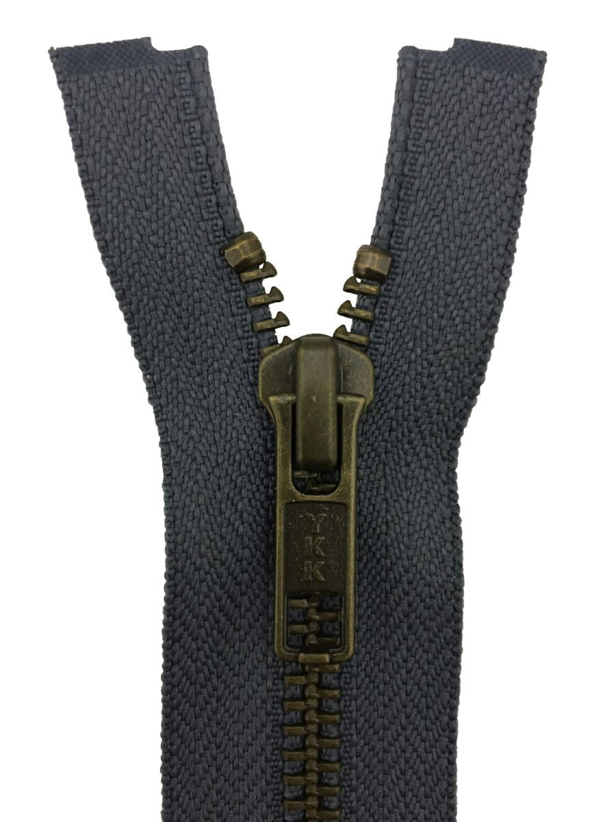RGKBOR56-26-578 - YKK METAL OPEN END ZIP 26 inch 66 cm 578 METAL GREY