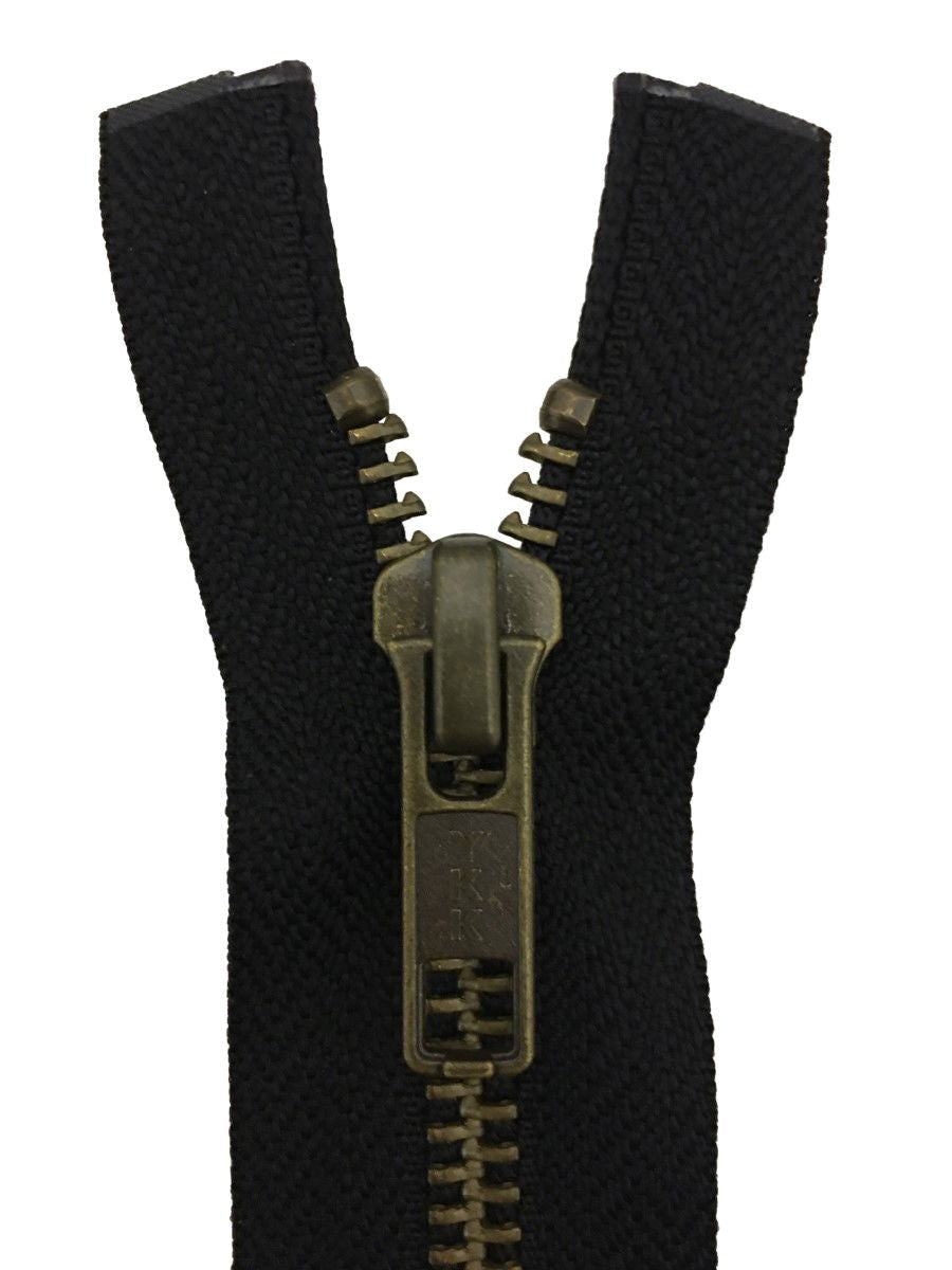 RGKBOR56-28-580 - YKK METAL OPEN END ZIP 28 inch 71 cm 580 BLACK