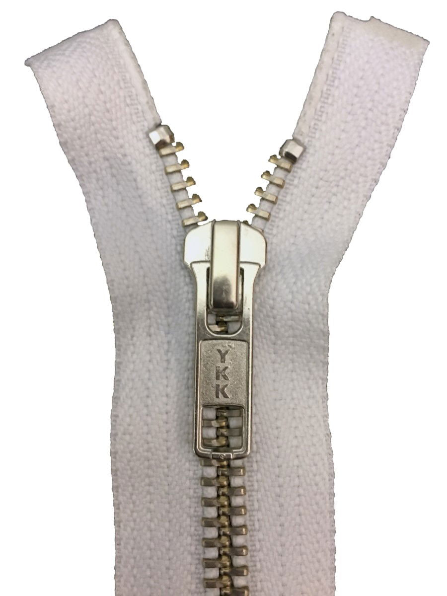 RMNOR56-12-501 - YKK SILVER MED OPEN END 12 inch (30 cm) 501 WHITE