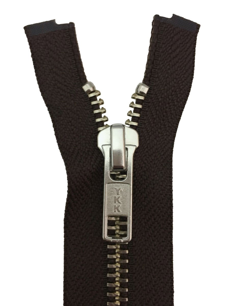 RMNOR56-32-570 - YKK SILVER MED OPEN END 32 inch (81 cm) 570 BROWN