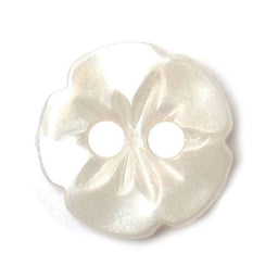 S0073 - SEHLBACH B BUTTON 2 HOLE FLOWER PEARL WHITE 12MM X40