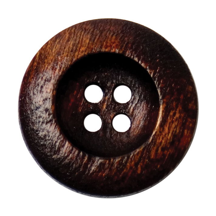 S0119 - SEHLBACH C BUTTON NAT DARK BROWN MED X 25