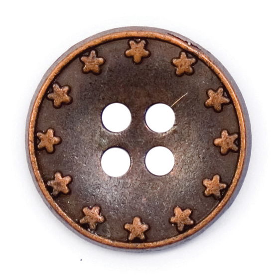 S0502 - SEHLBACH C BUTTON METAL STARS COPPER X20