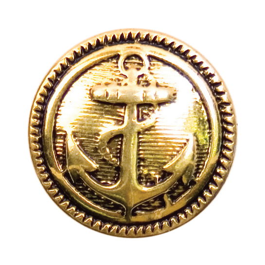 S0554 - SEHLBACH B BUTTON METAL GOLD ANCHOR MED