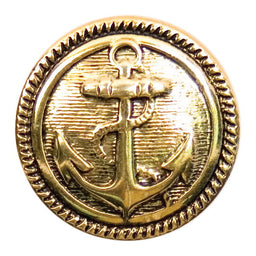 S0555 - SEHLBACH B BUTTON METAL GOLD ANCHOR LG