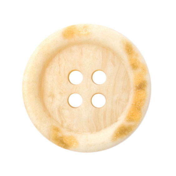 S0661 - SEHLBACH B BUTTON 4 HOLE MOTTLE EDGE CREAM