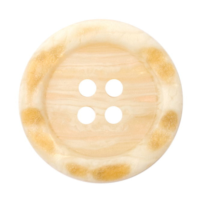 S0667 - SEHLBACH B BUTTON 4 HOLE MOTTLE EDGE CREAM