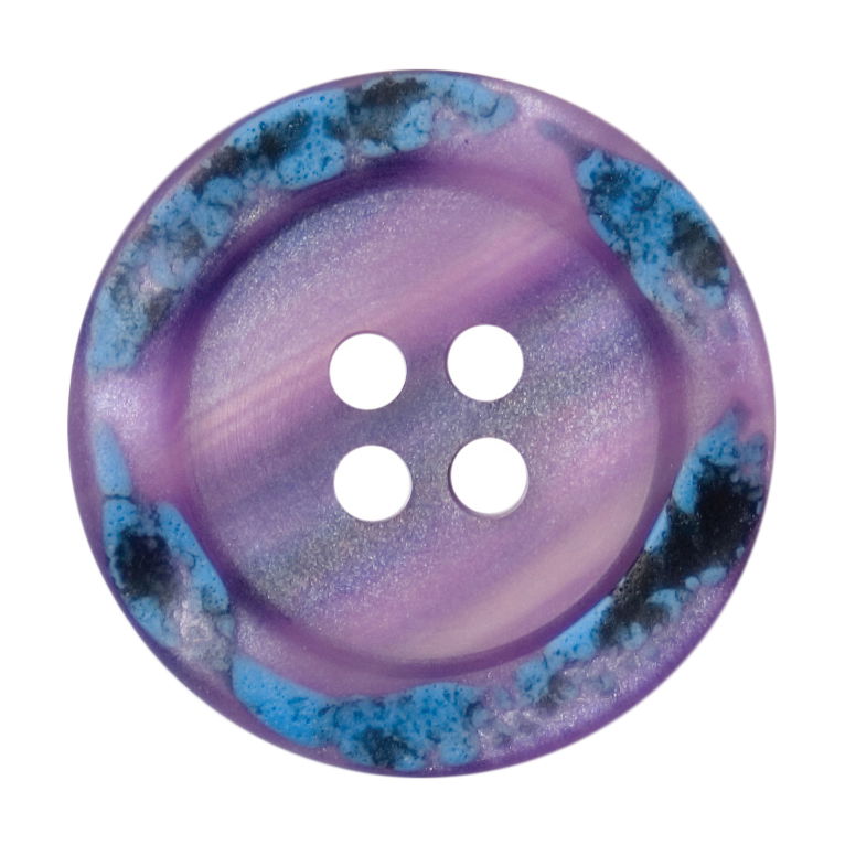 S0670 - SEHLBACH B BUTTON 4 HOLE PURPLE MOTTLE EDGE