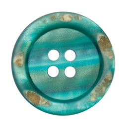 S0671 - SEHLBACH B BUTTON 4 HOLE MOTTLE EDGE GREEN