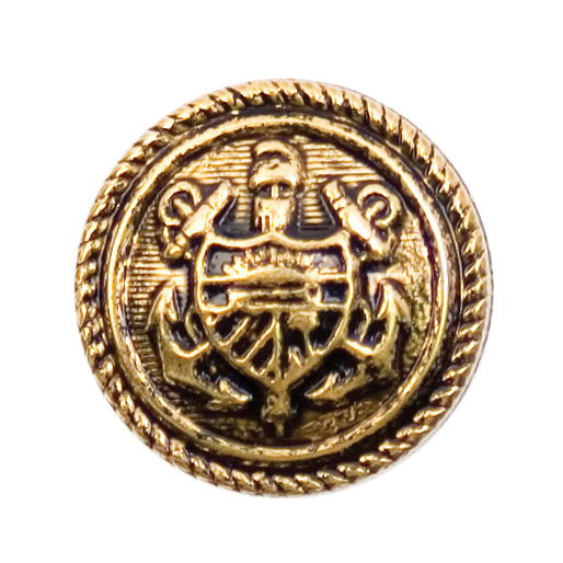 S0694 - SEHLBACH C BUTTON METAL SHIELD GOLD SM X25