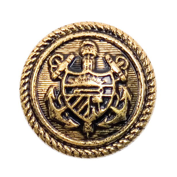 S0695 - SEHLBACH C BUTTON METAL SHIELD GOLD MED X20