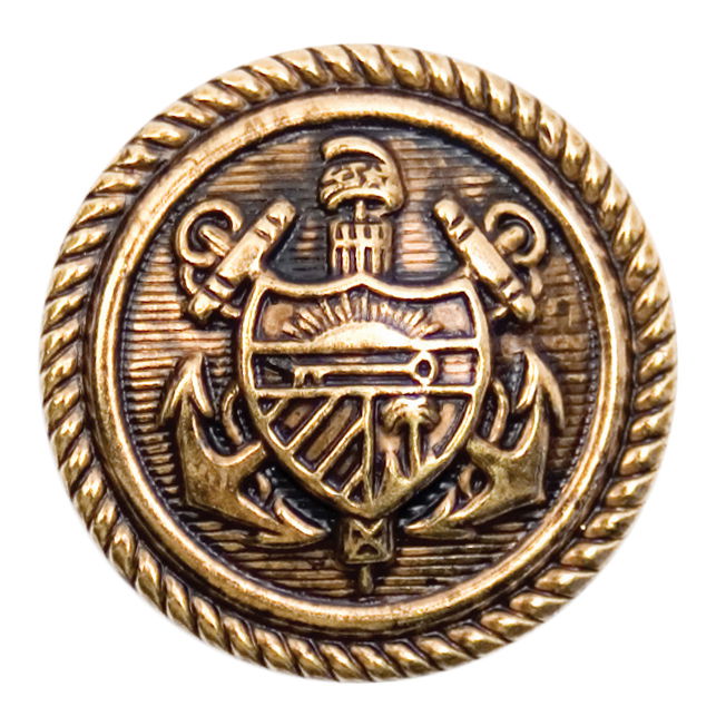 S0696 - SEHLBACH C BUTTON METAL SHIELD GOLD LG X15