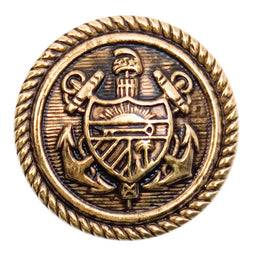 S0696 - SEHLBACH C BUTTON METAL SHIELD GOLD LG X15